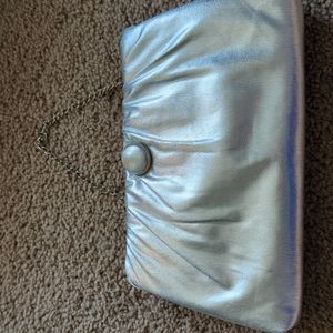 Shimmering silver evening bag